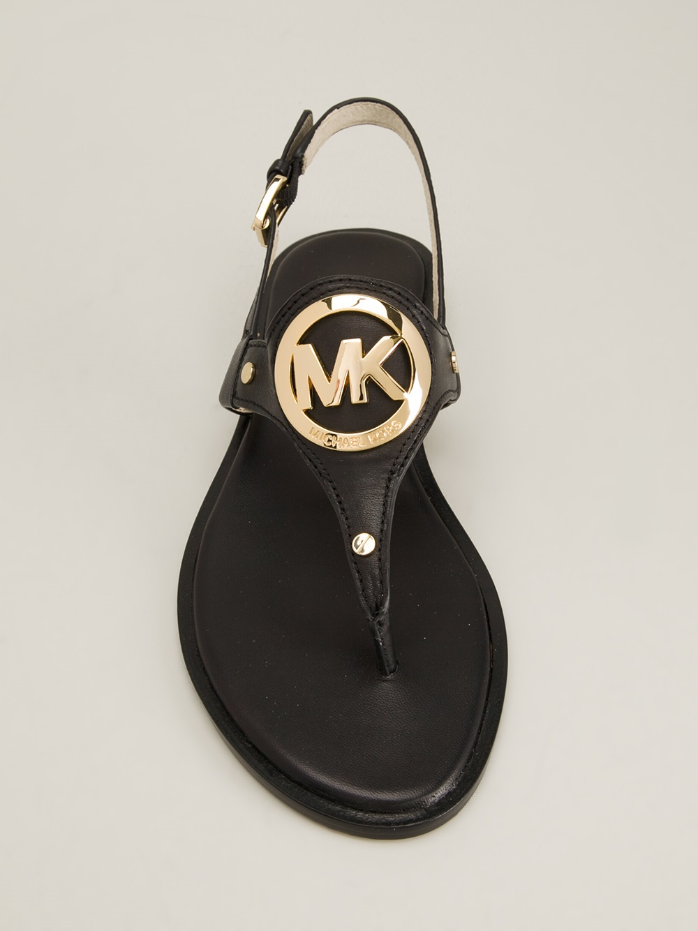 Michael michael kors 'aubrey' Flat Sandals in Black | Lyst