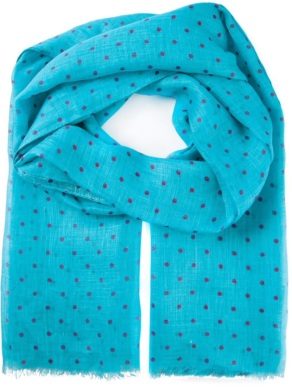 Kiton Polka Dot Scarf in Blue for Men Lyst