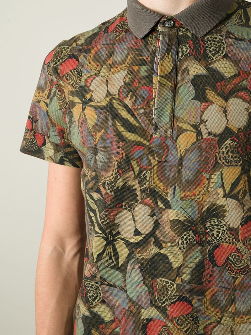 Valentino Butterfly Polo Shirt in Green 