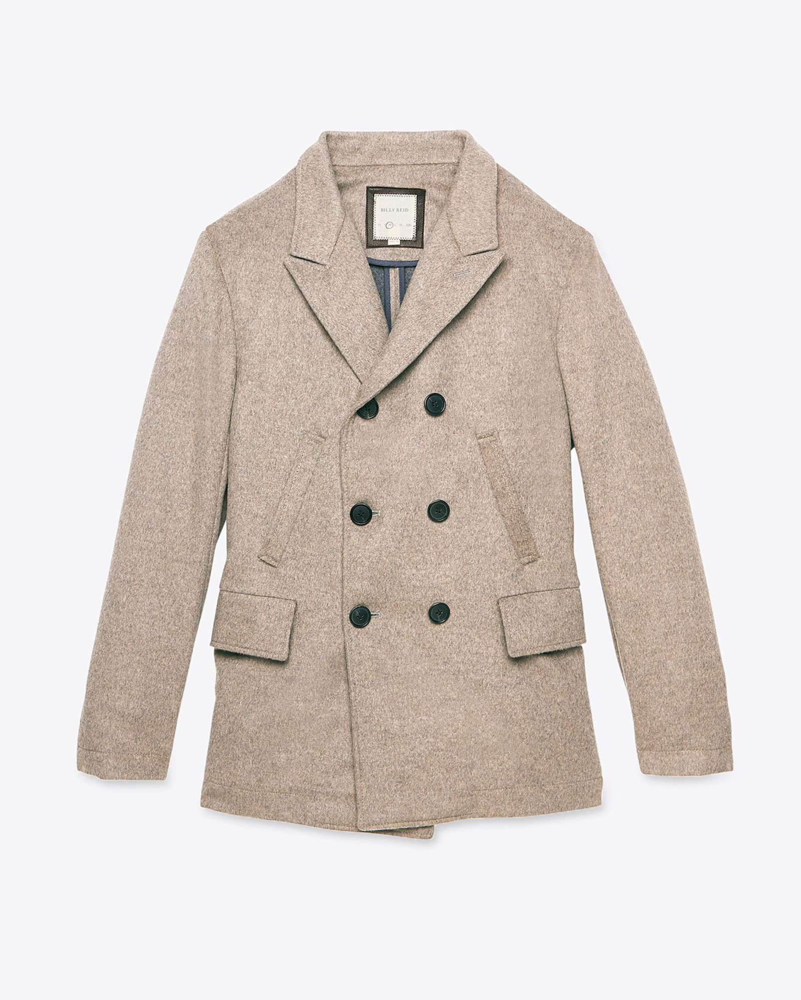 Billy reid Bond Peacoat Tan Wool/cashmere in Brown for Men Lyst