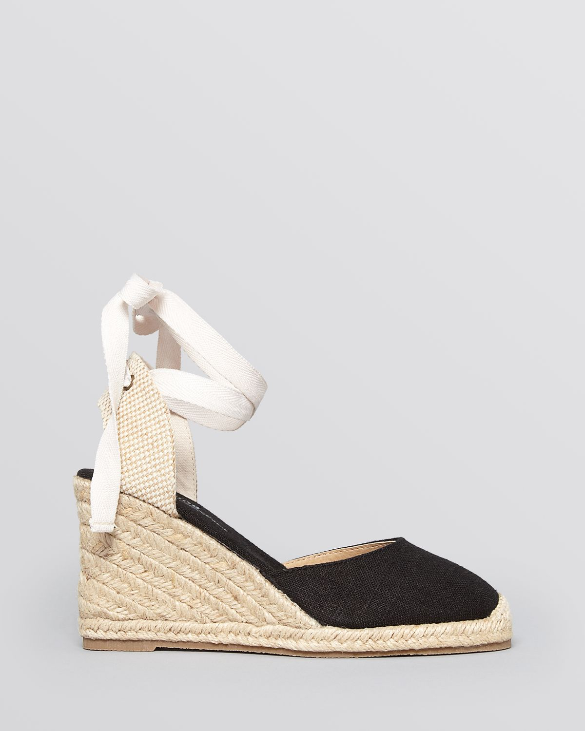 Soludos Platform Espadrille Wedge Sandals Tall Linen in Black (Blush