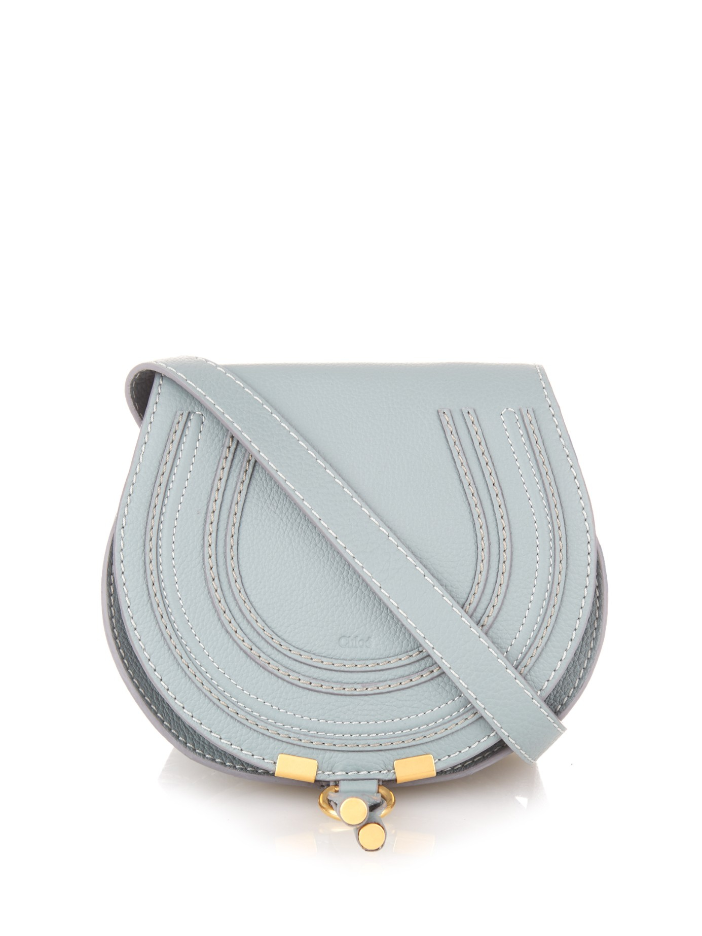 Chloé Marcie Mini Leather Cross-body Bag in Blue | Lyst