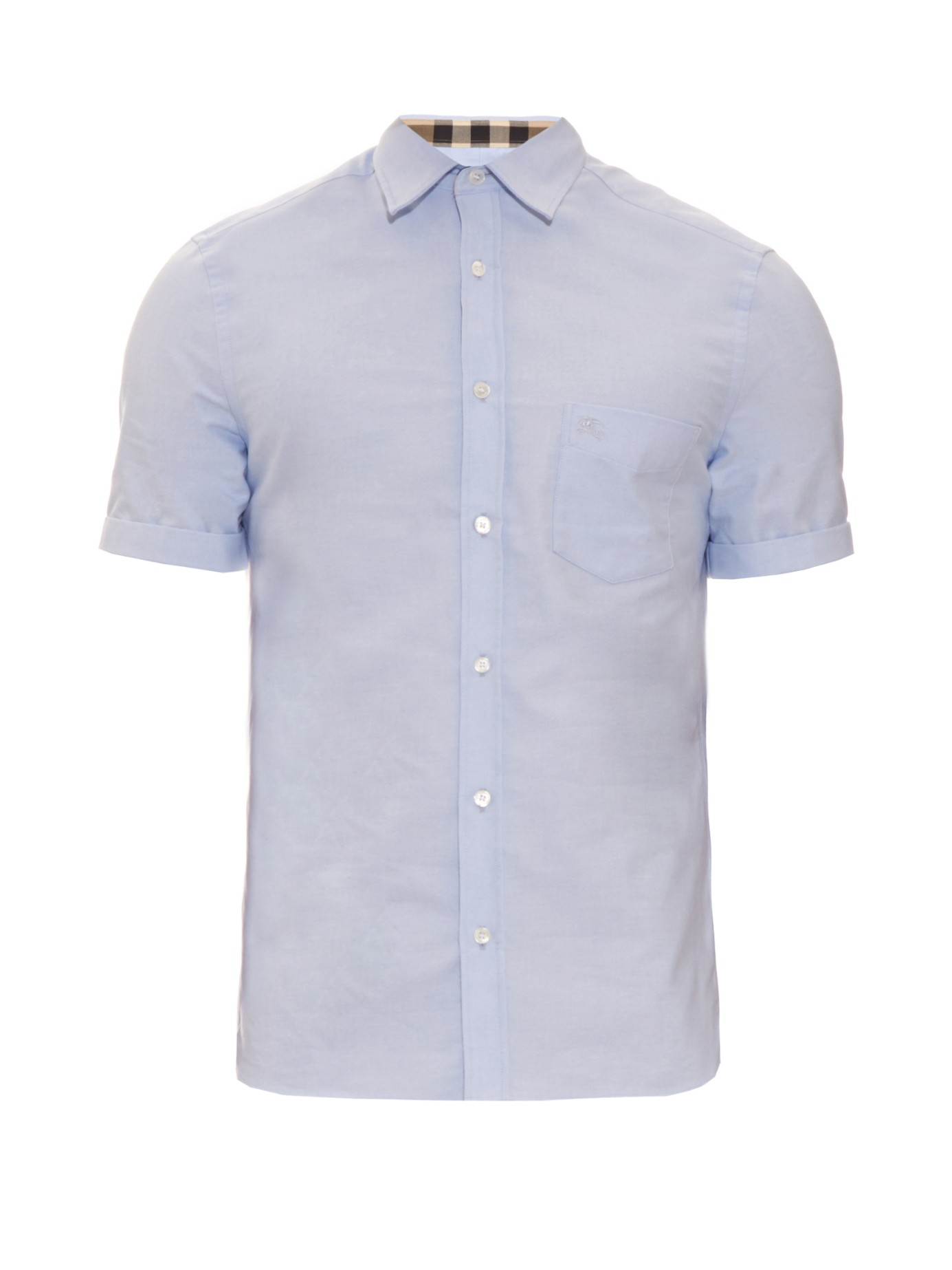 Burberry Brit Reagan Short-sleeved Cotton Shirt in Light Blue (Blue) for  Men | Lyst