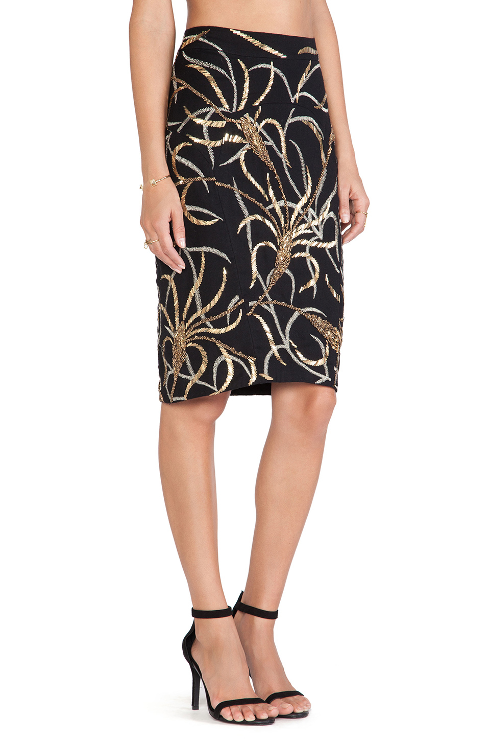 Antik Batik  Madura  Sequin Skirt in Black Lyst