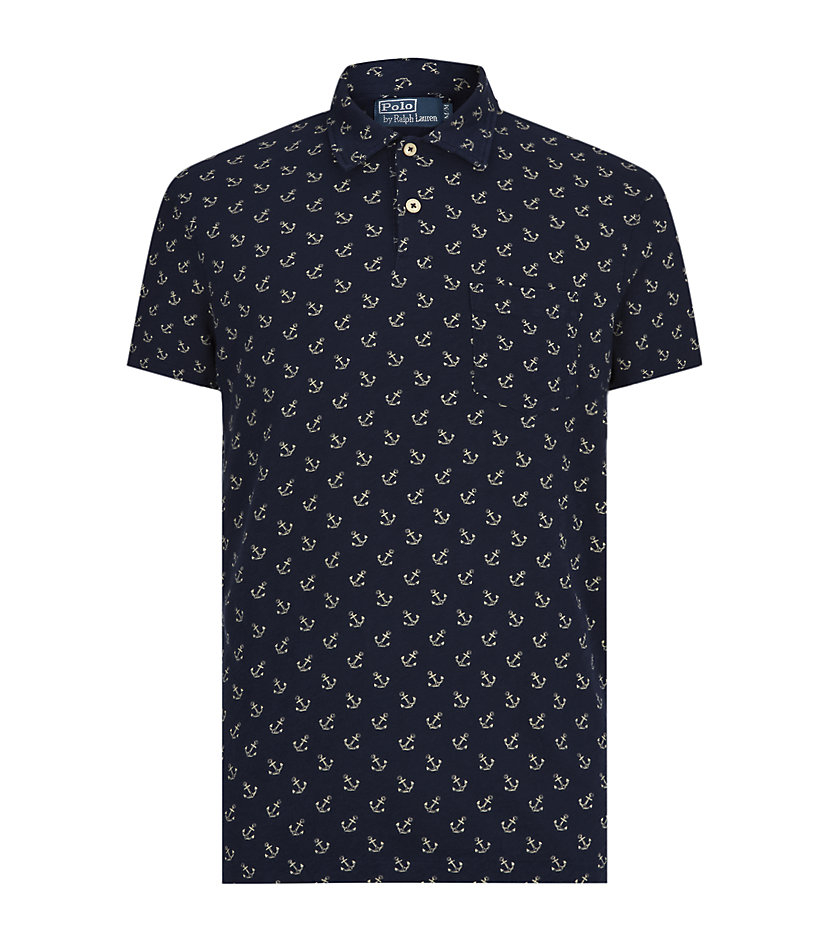 Polo ralph lauren Anchor Printed Polo Shirt in Blue for Men Lyst