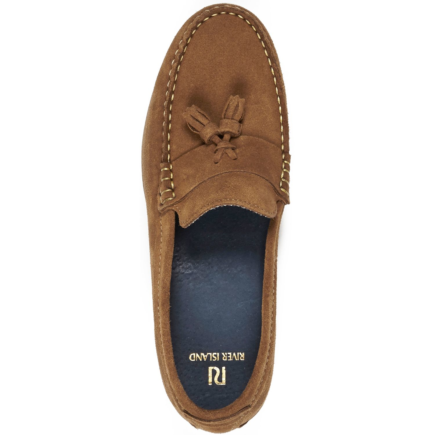 River Island Brown Suede Tassel Boat Shoes for Men - Lyst