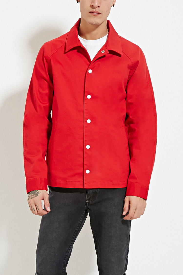 red cotton jacket mens