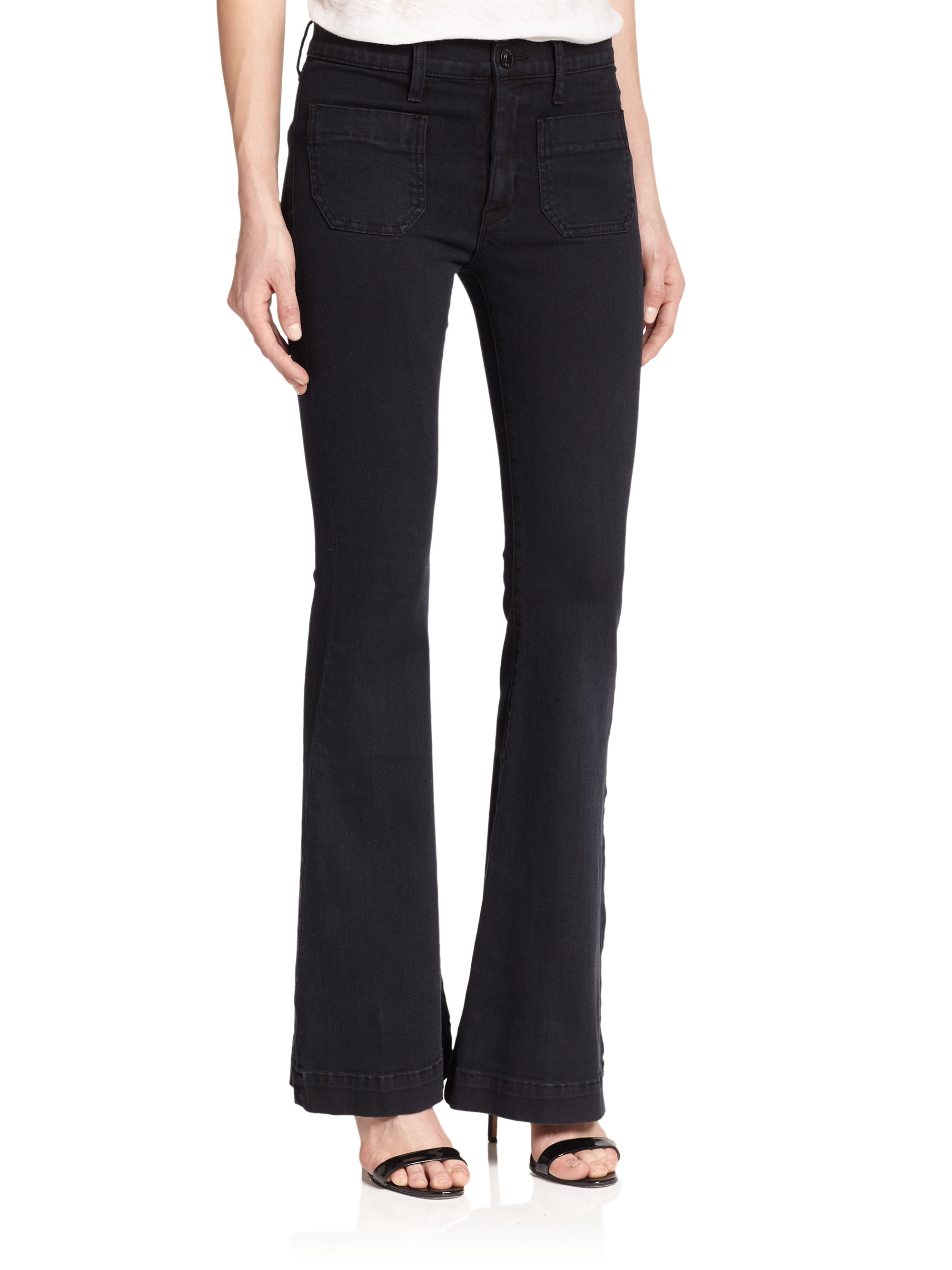 Hudson Jeans Taylor High-rise Flared Jeans in Black - Lyst