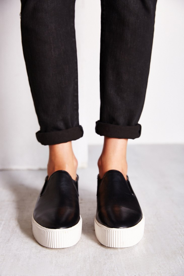 Ash Karma Leather Platform Slip-On Sneaker in Black | Lyst
