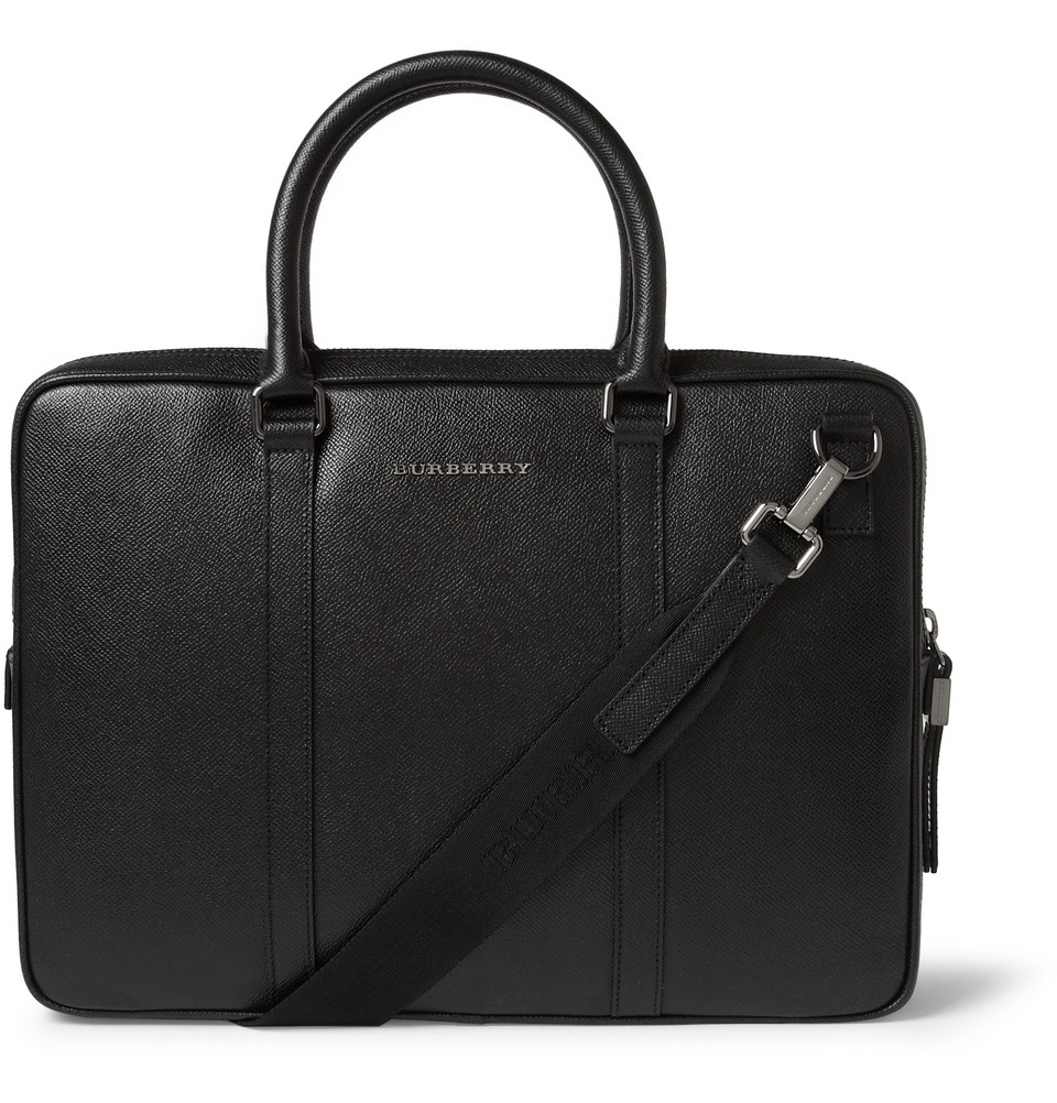 Burberry Full-Grain Leather Briefcase in Black for Men - Save 49% | Lyst