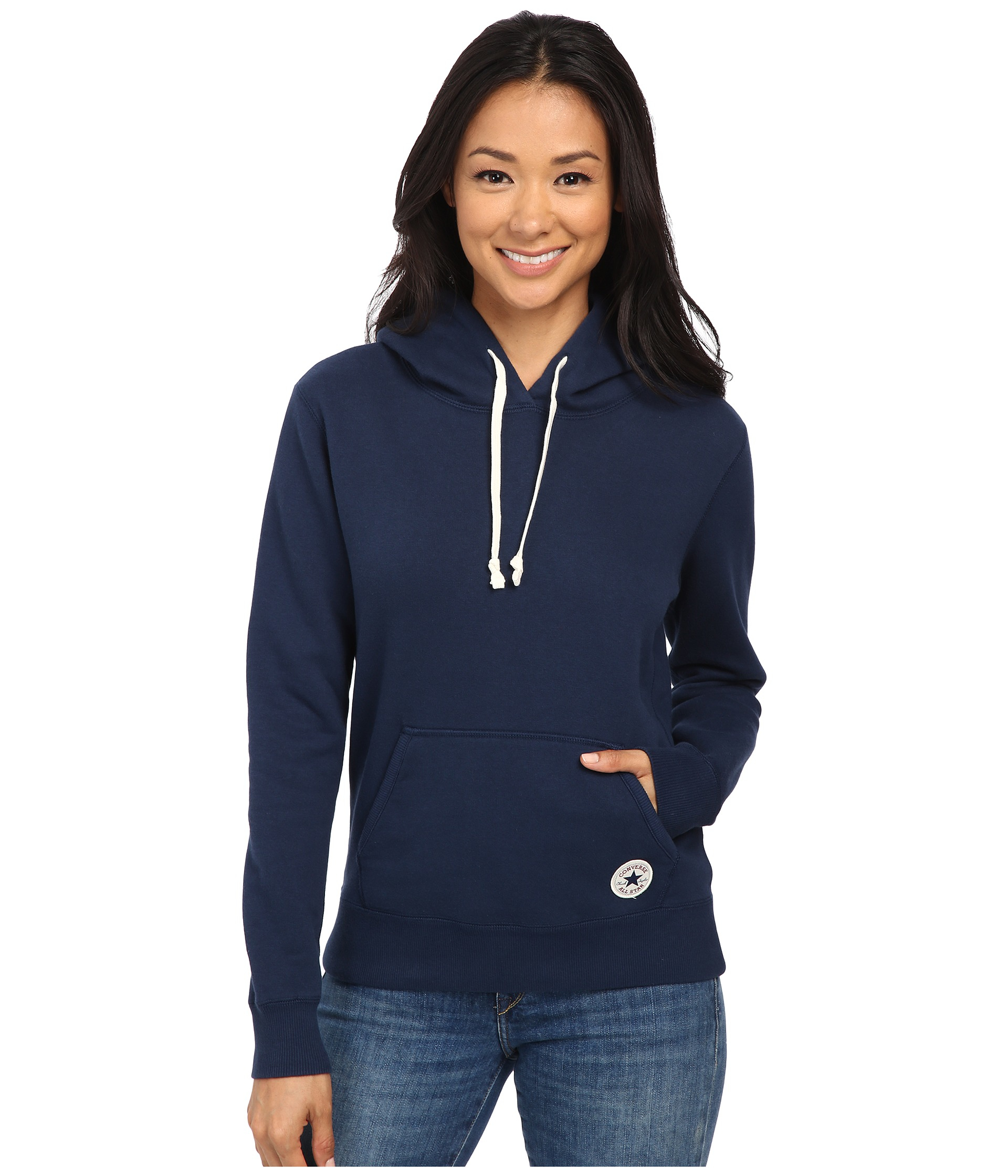 Converse Cotton Core Popover Hoodie in Navy (Blue) - Lyst