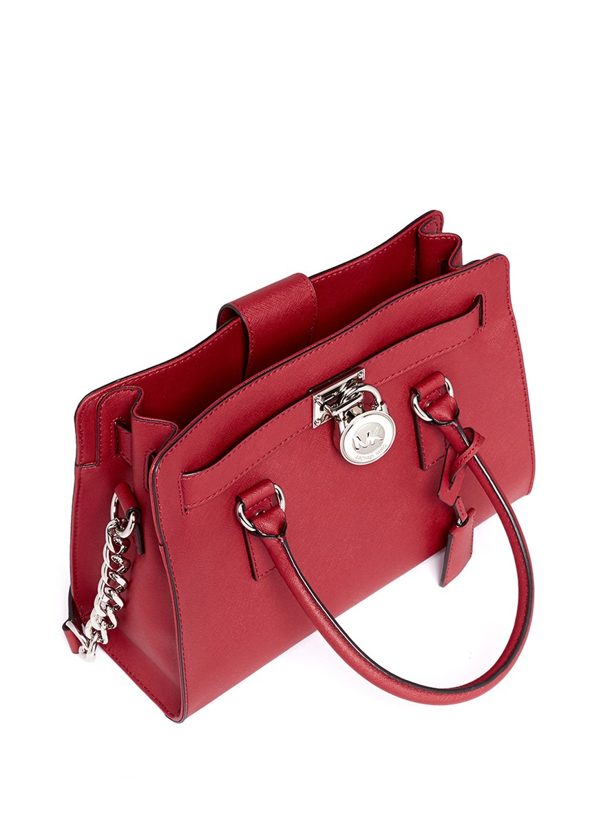 Michael Kors Hamilton Medium Saffiano Leather Padlock Tote
