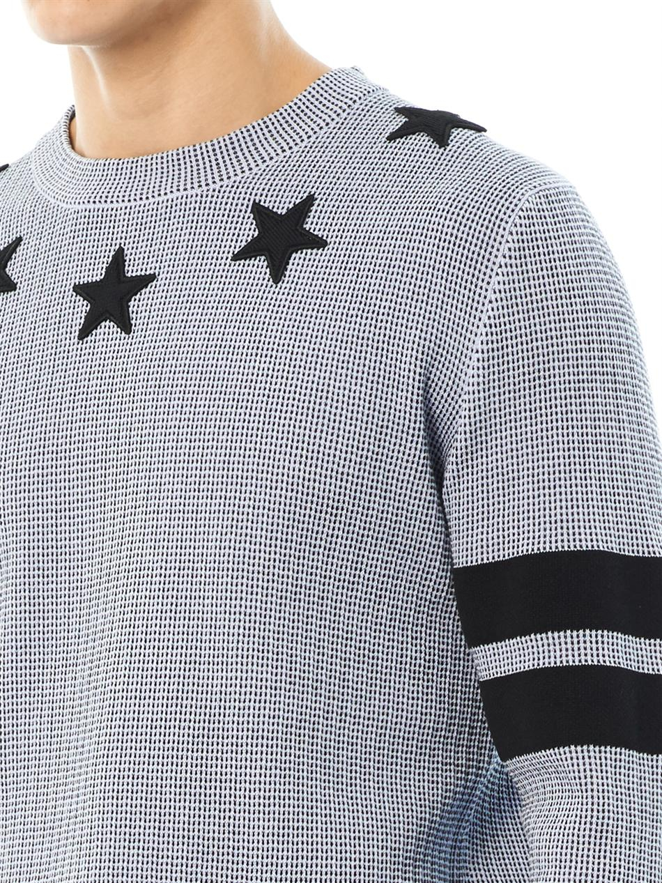 Givenchy Stars and Stripes Crewneck Sweater in Grey (Gray) for Men - Lyst