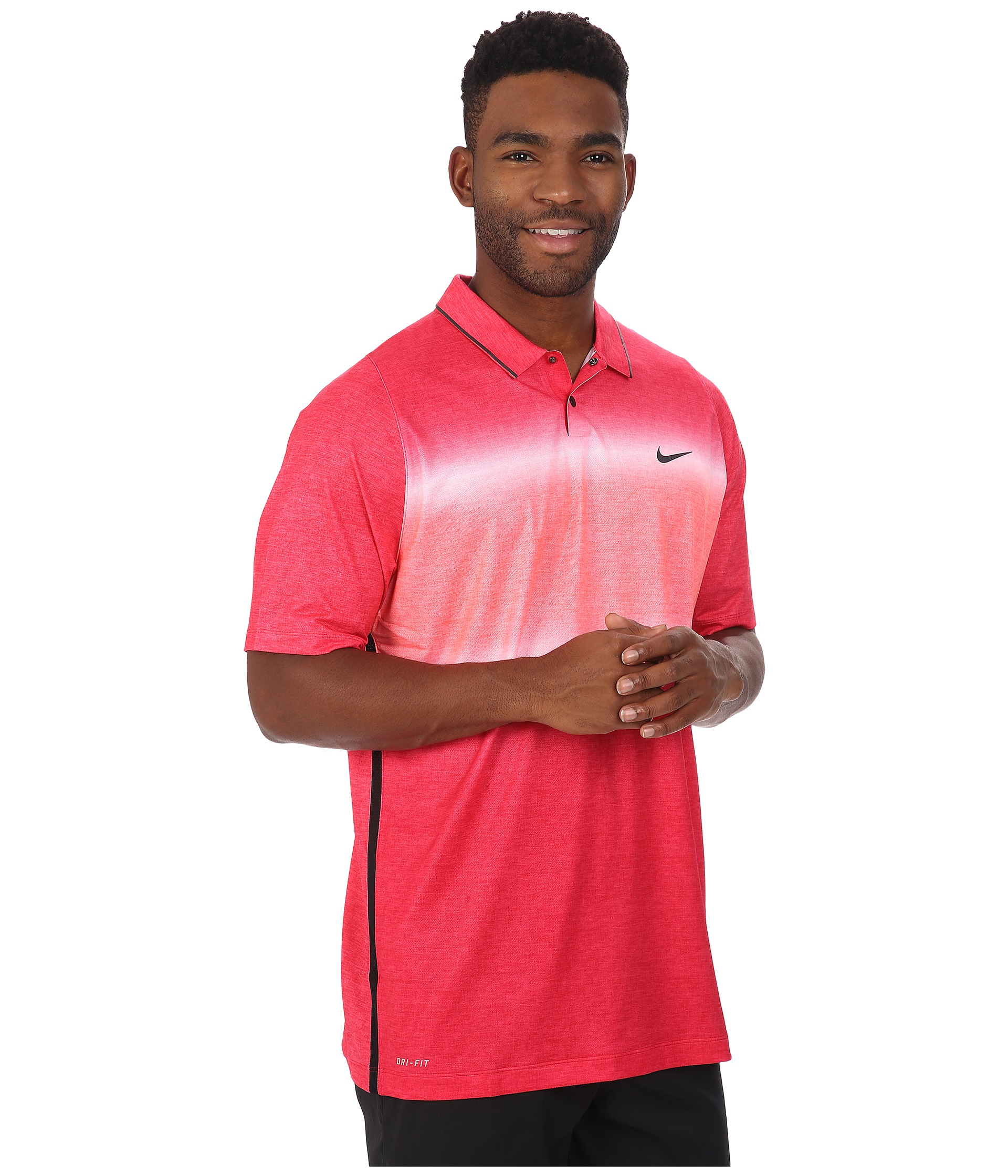 Nike Tiger Woods Velocity Glow Stripe Polo Shirt in Pink for Men | Lyst