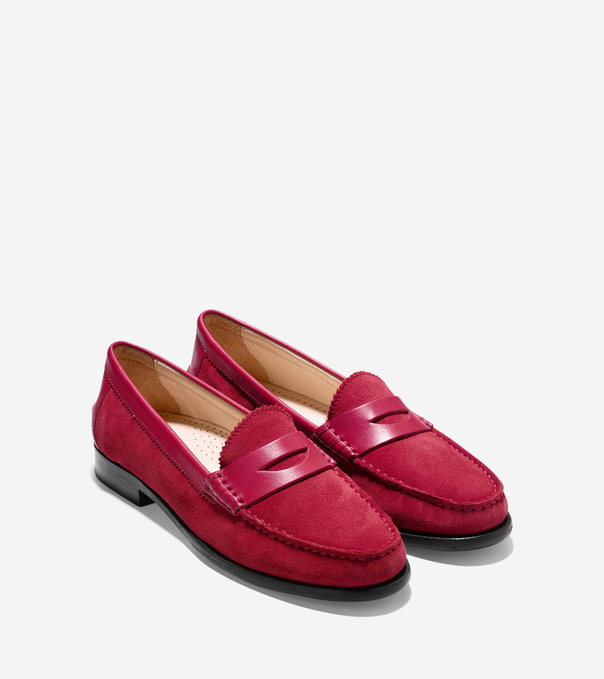 Lyst - Cole Haan Kent Suede Loafers in Red