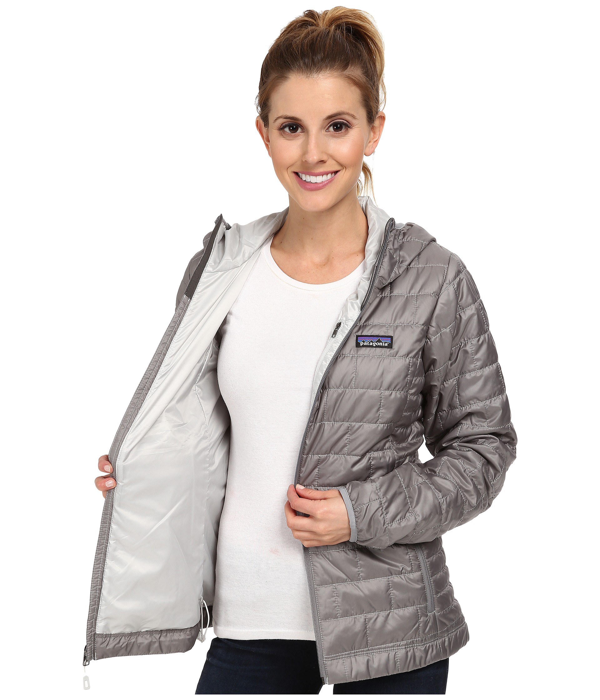 patagonia women's nano puff jacket feather grey