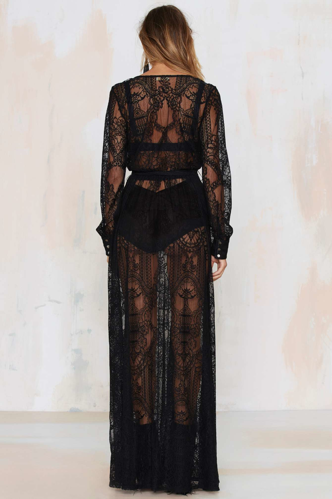 nasty gal black lace dress