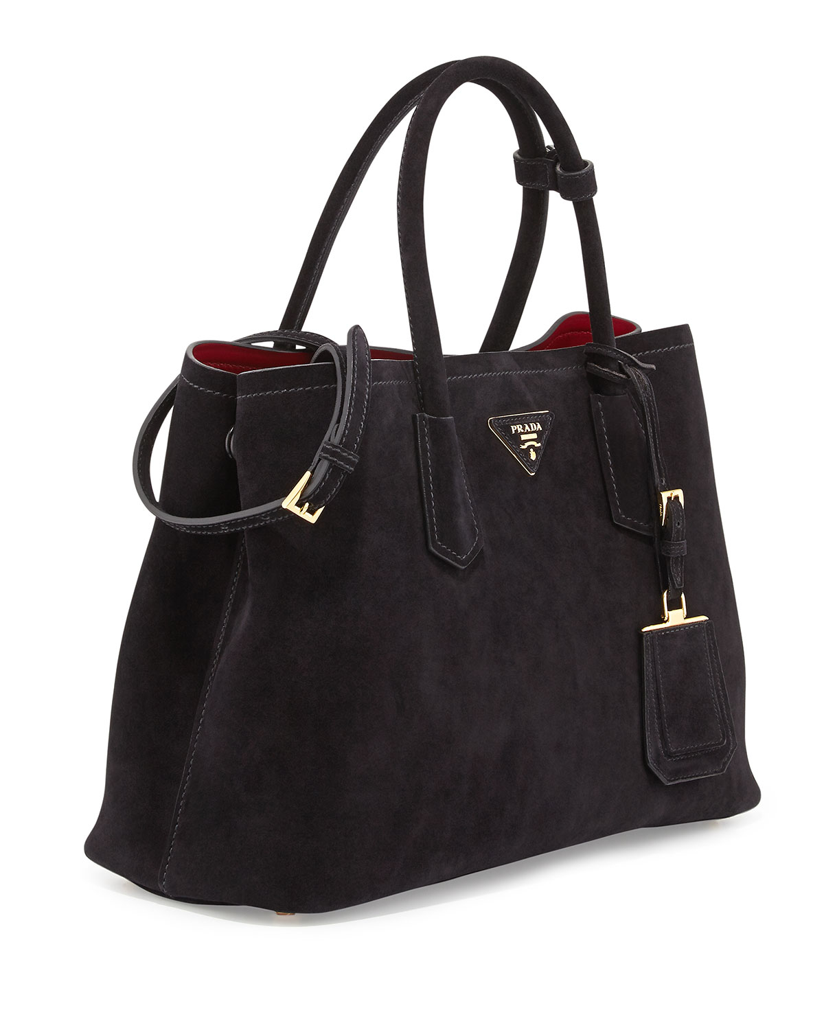 Lyst Prada Suede Medium Tote Bag In Blue Gallery