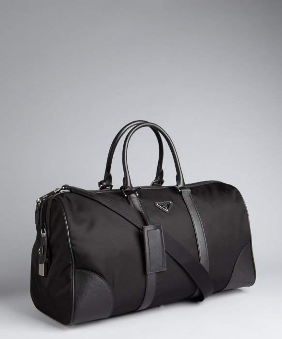 Lyst Prada Nylon Zip Duffle Bag In Black For Men Gallery