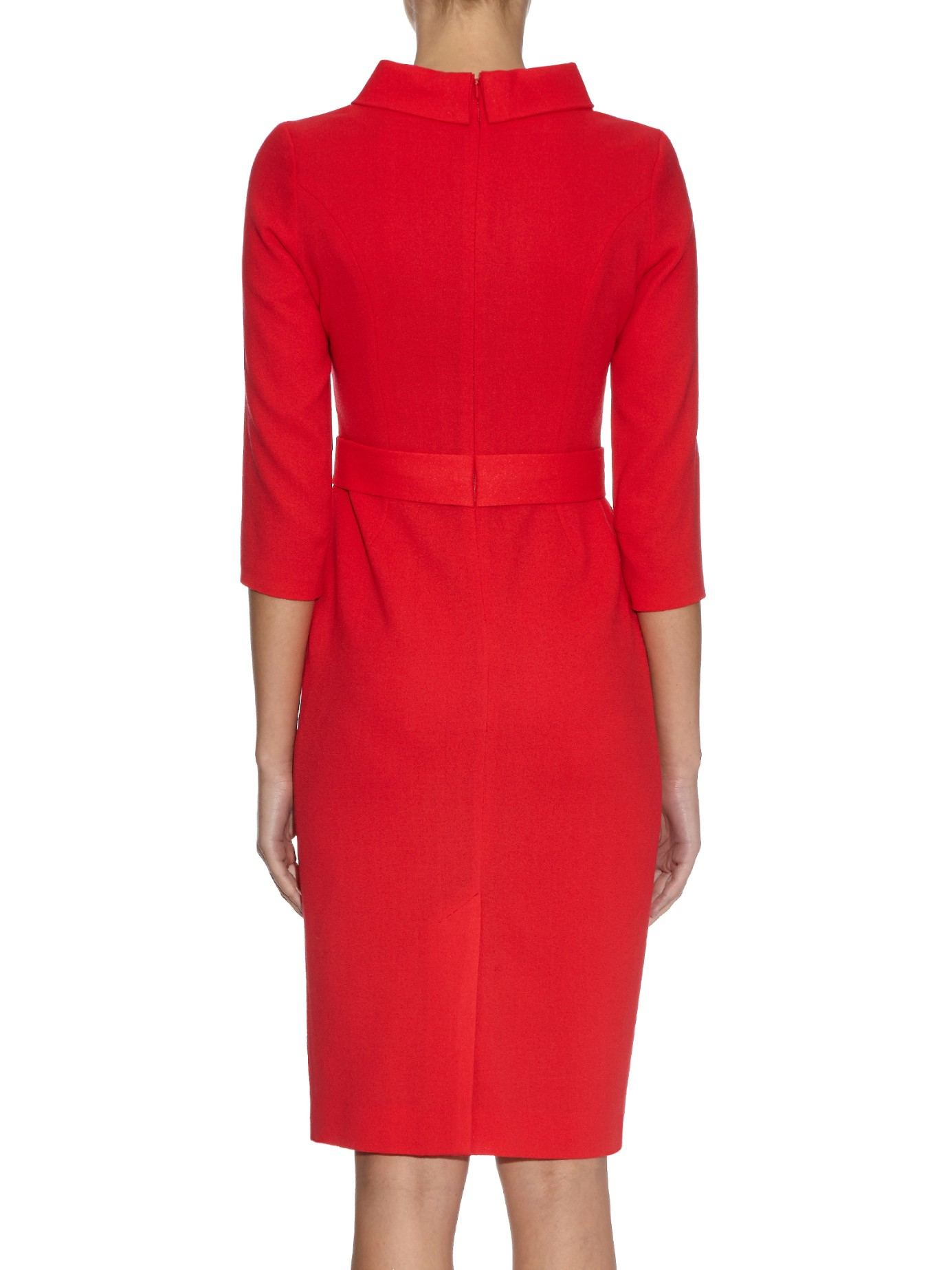 red roll neck dress