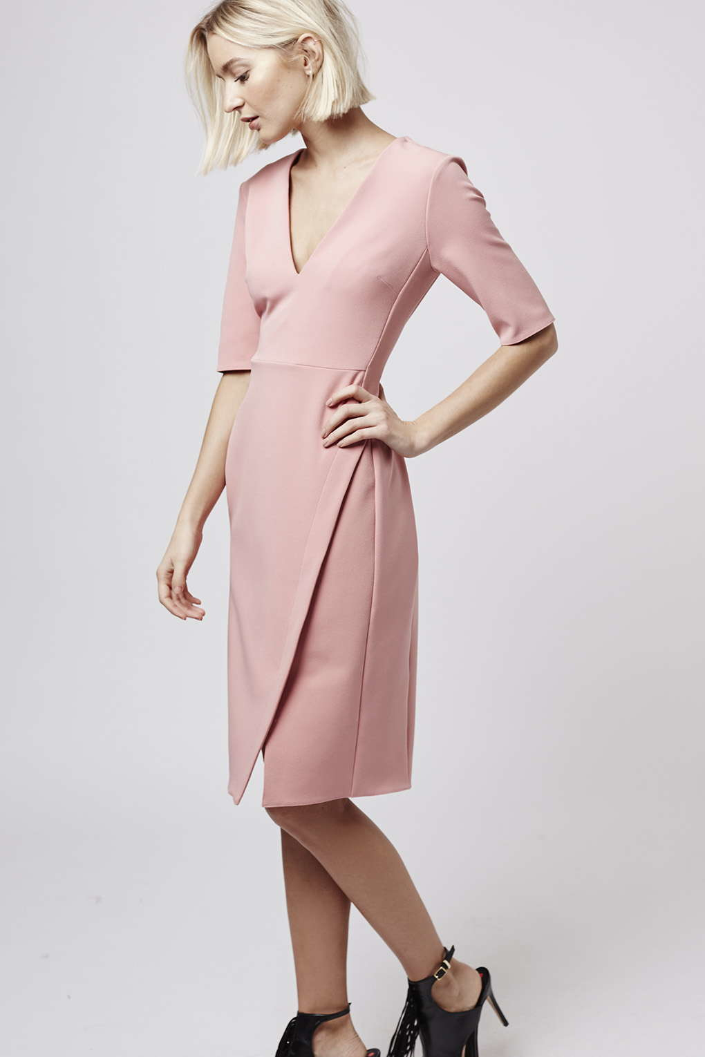 topshop pink wrap dress
