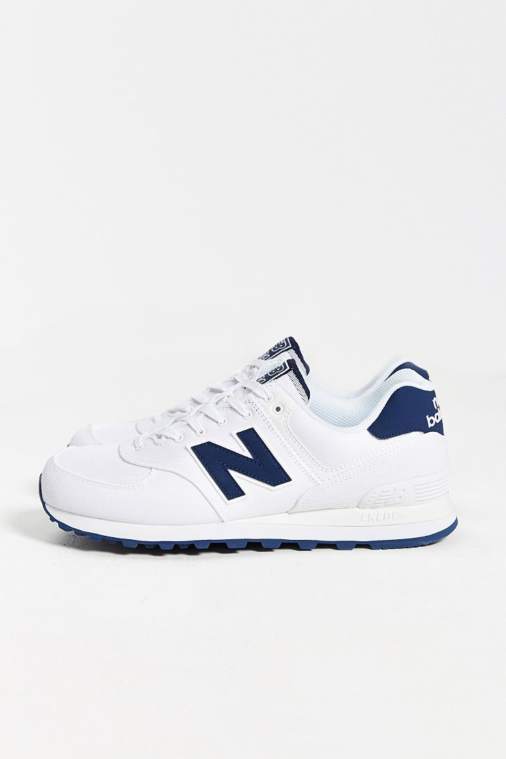 New Balance 574 Pique Polo Collection Running Sneaker in White ...
