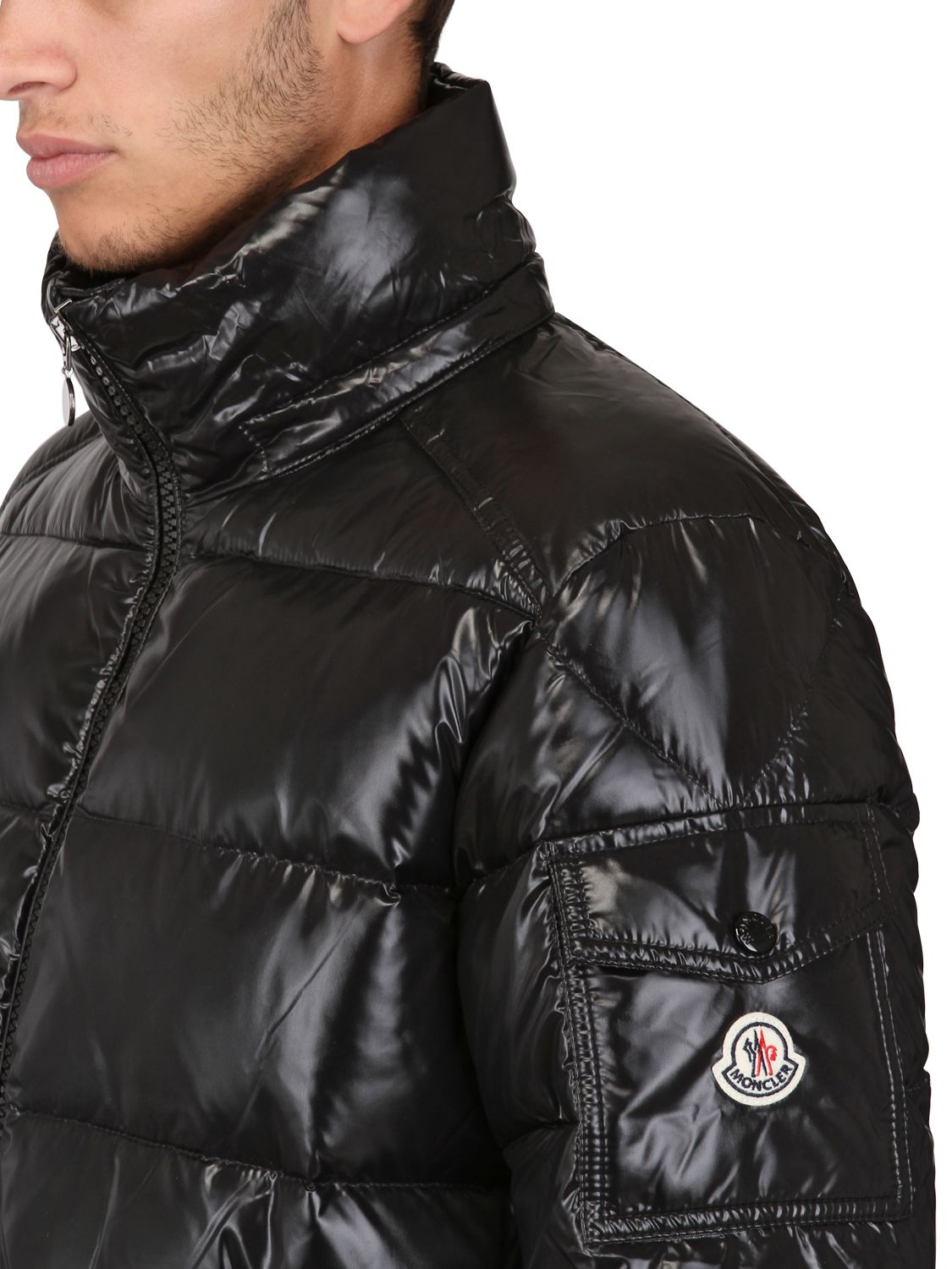 3 MONCLER GRENOBLE Synthetic High-shine Padded Coat in Green for Men Mens Clothing Coats Short coats 