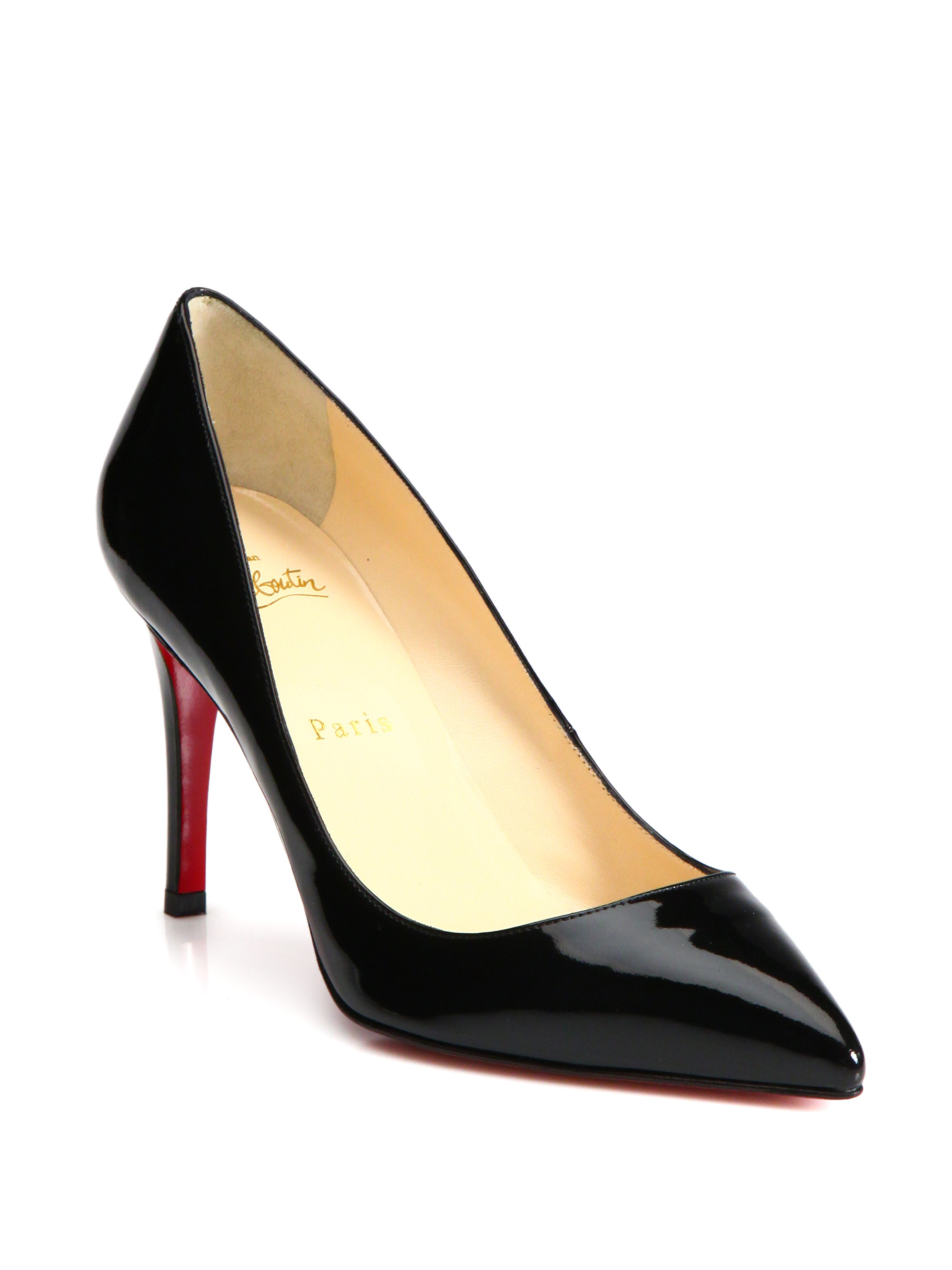 Christian louboutin Pigalle Patent Leather Pumps in Black | Lyst