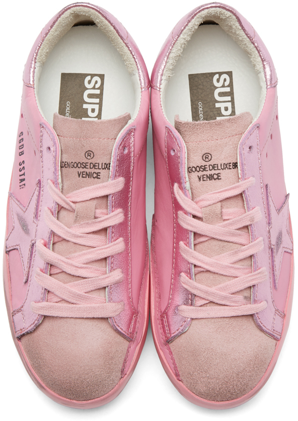 Golden Goose Superstar Leather Low-Top Sneakers in Pink | Lyst