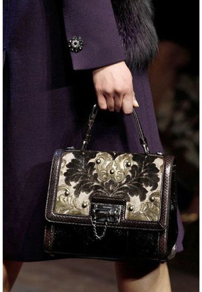 Dolce & Gabbana Monica Brocade Ayers Top Handle Bag in Brown (DARK ...