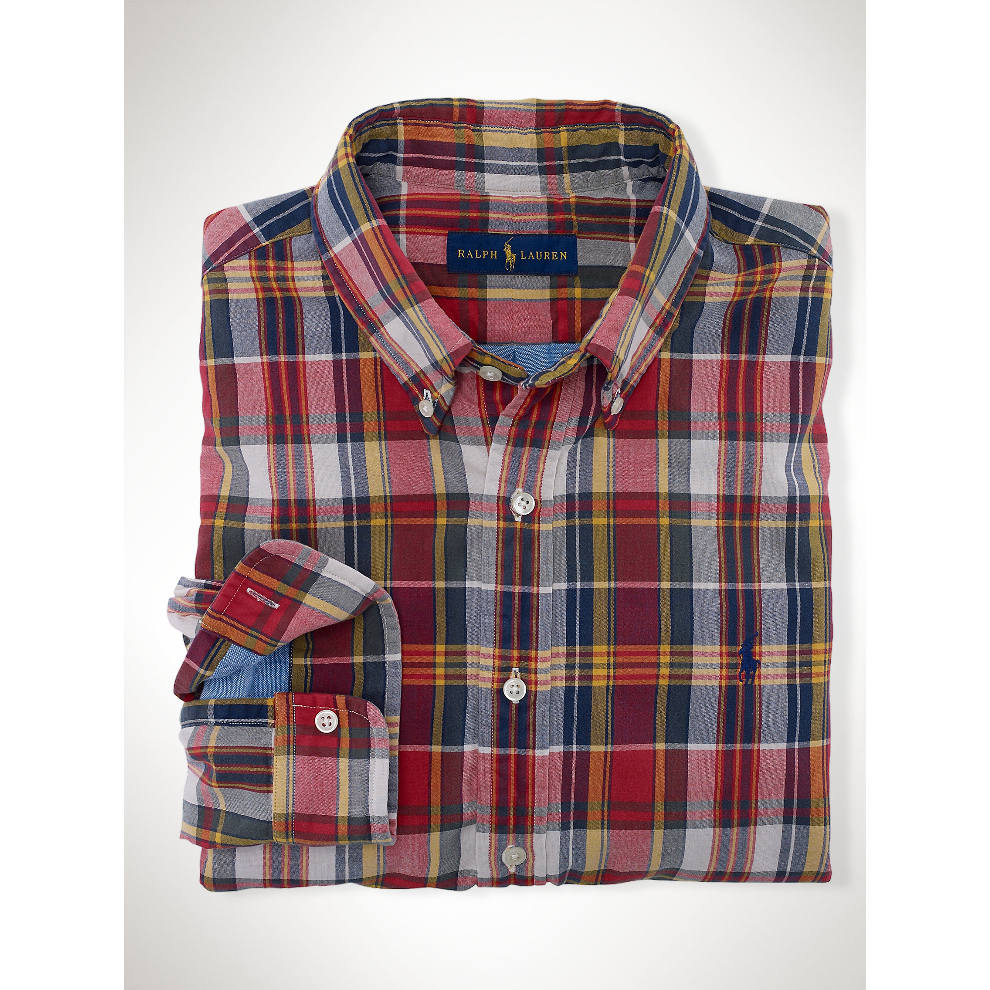Lyst - Polo Ralph Lauren Double-faced Madras Shirt in Red for Men