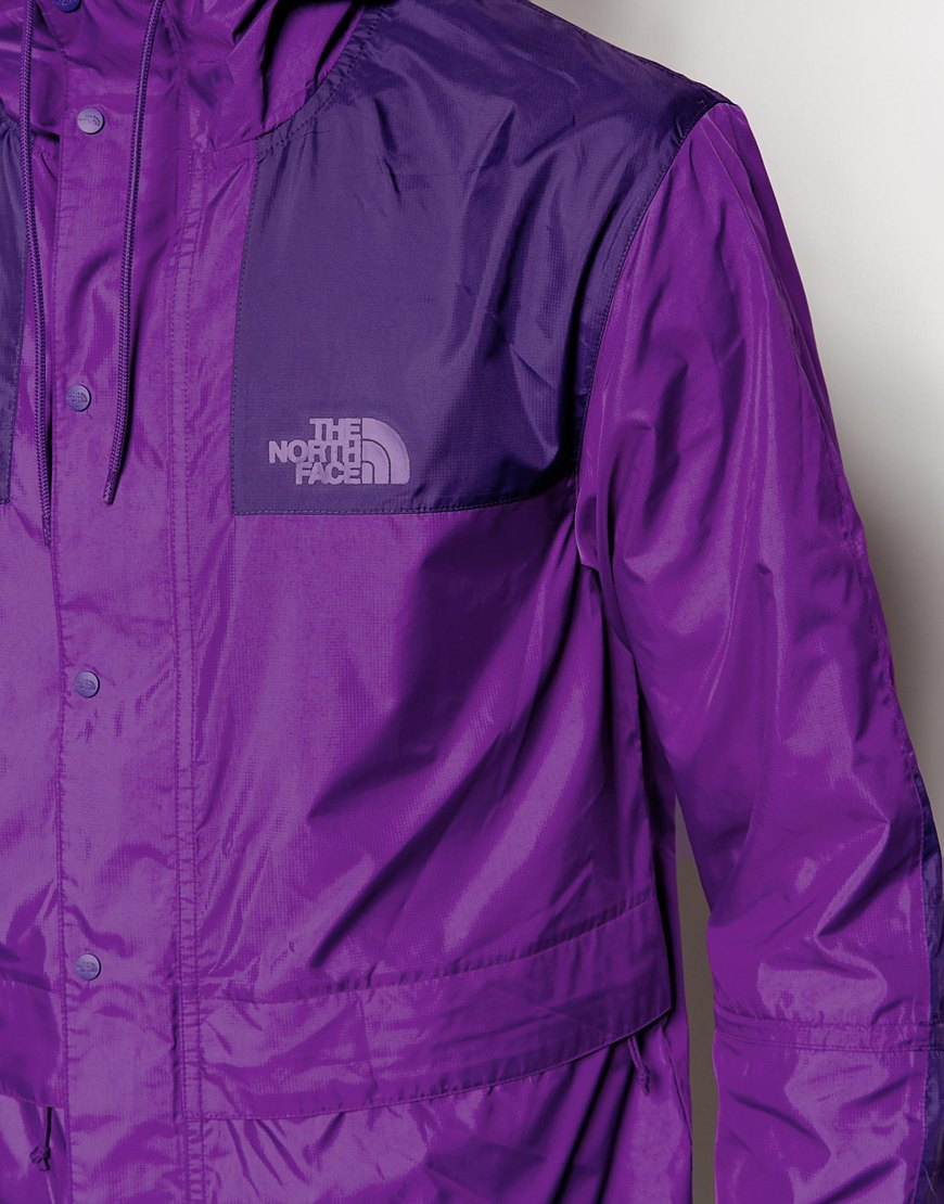 purple north face coat