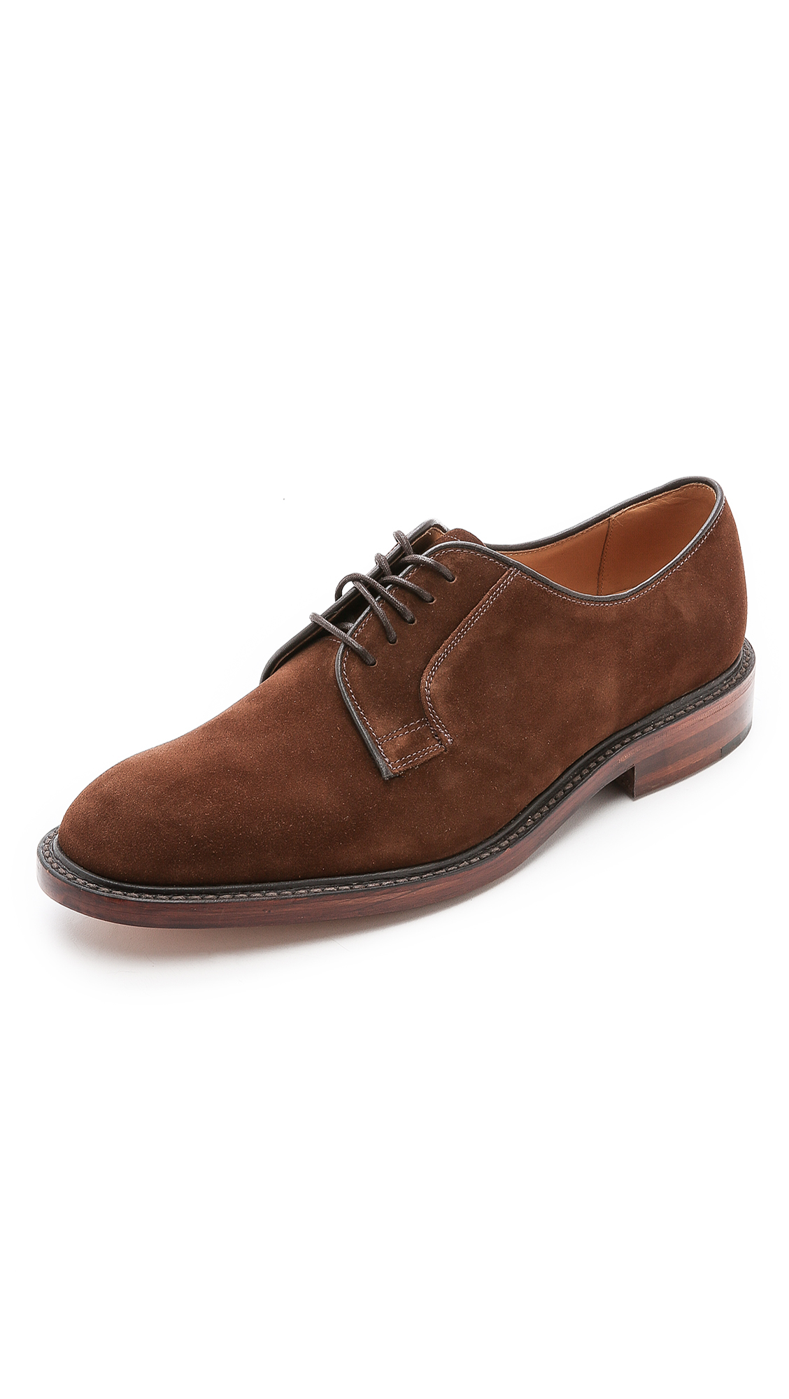Loake Suede Perth Plain Toe Derby Shoes in Brown for Men - Lyst