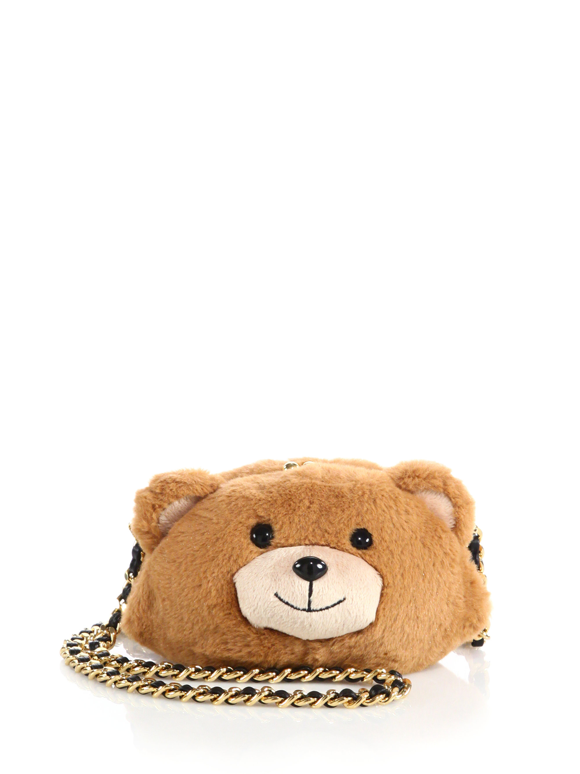 Moschino Teddy Bear Faux Fur Crossbody Bag in Brown Lyst Moschino Teddy Bear Faux Fur Crossbody Bag in Brown Lyst