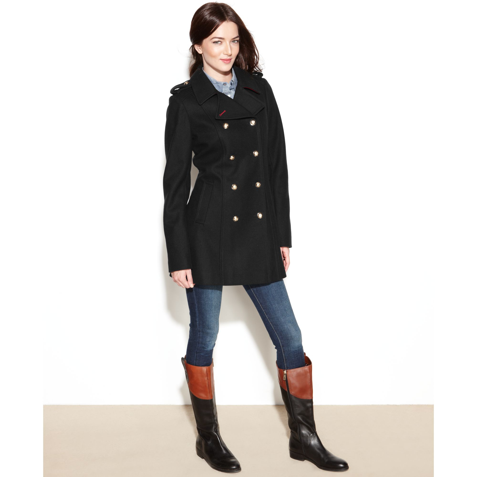 military double breasted coat