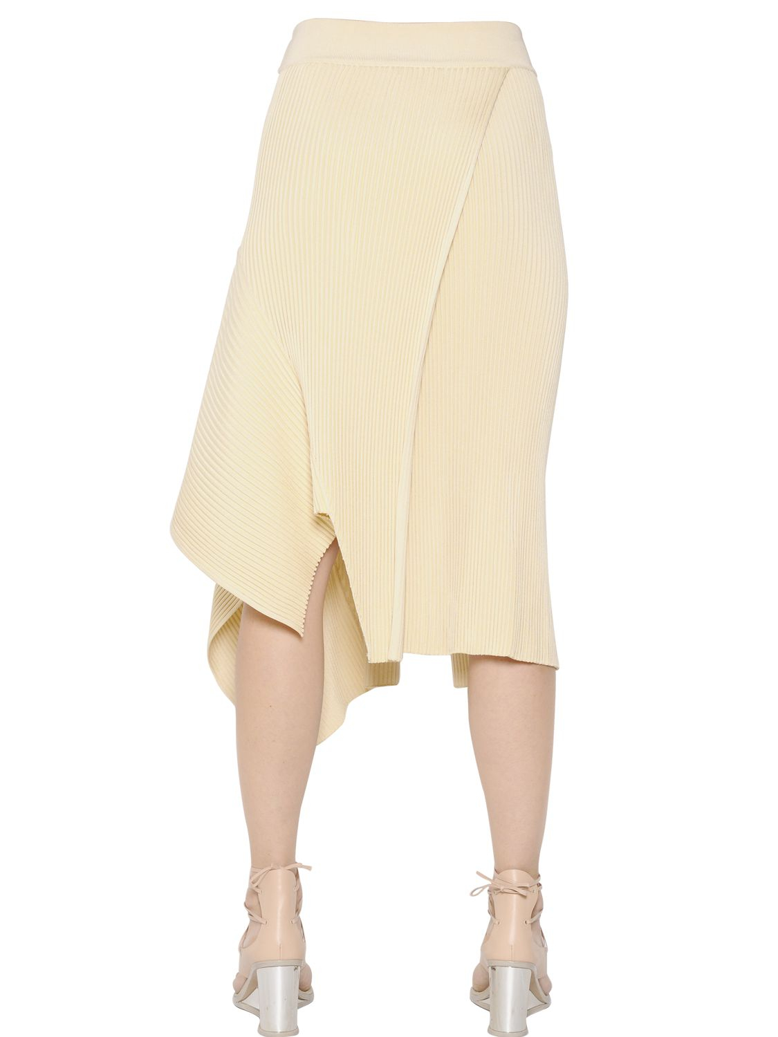 asymmetrical knit skirt