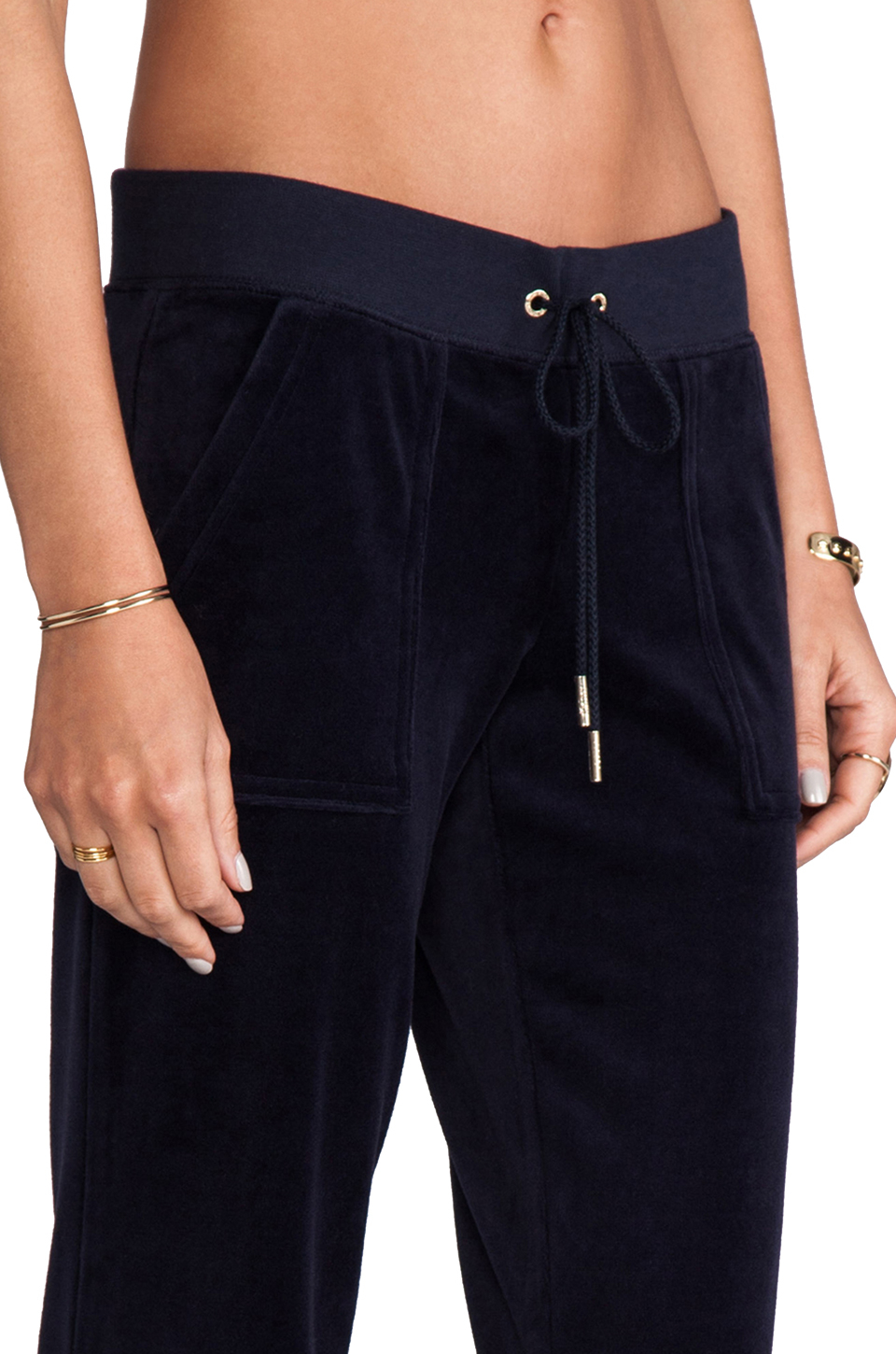 Juicy Couture J Bling Velour Bootcut Pant in Navy in Blue | Lyst