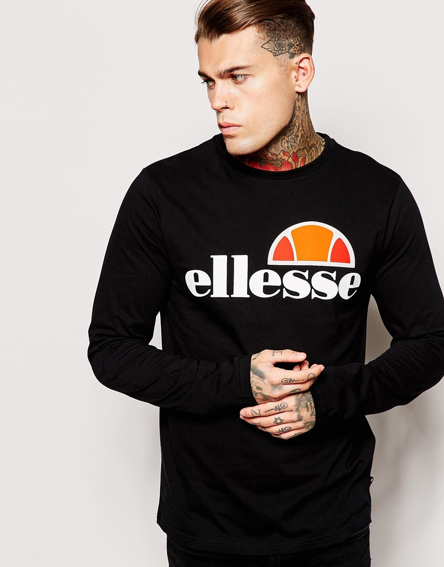 Ellesse Long Sleeve T-shirt in Black for Men - Lyst
