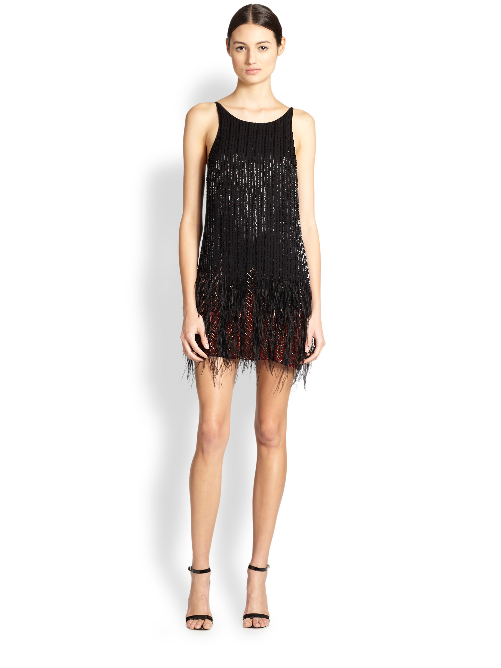 parker black beaded dress