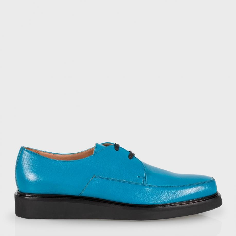 Paul smith Men's Turquoise Buffalino Leather 'nico' Shoes in Blue for ...