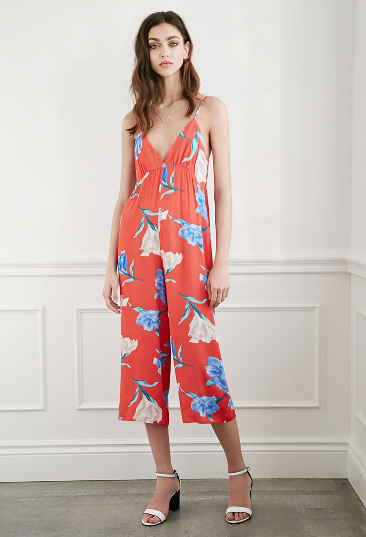 forever 21 jumpsuit red