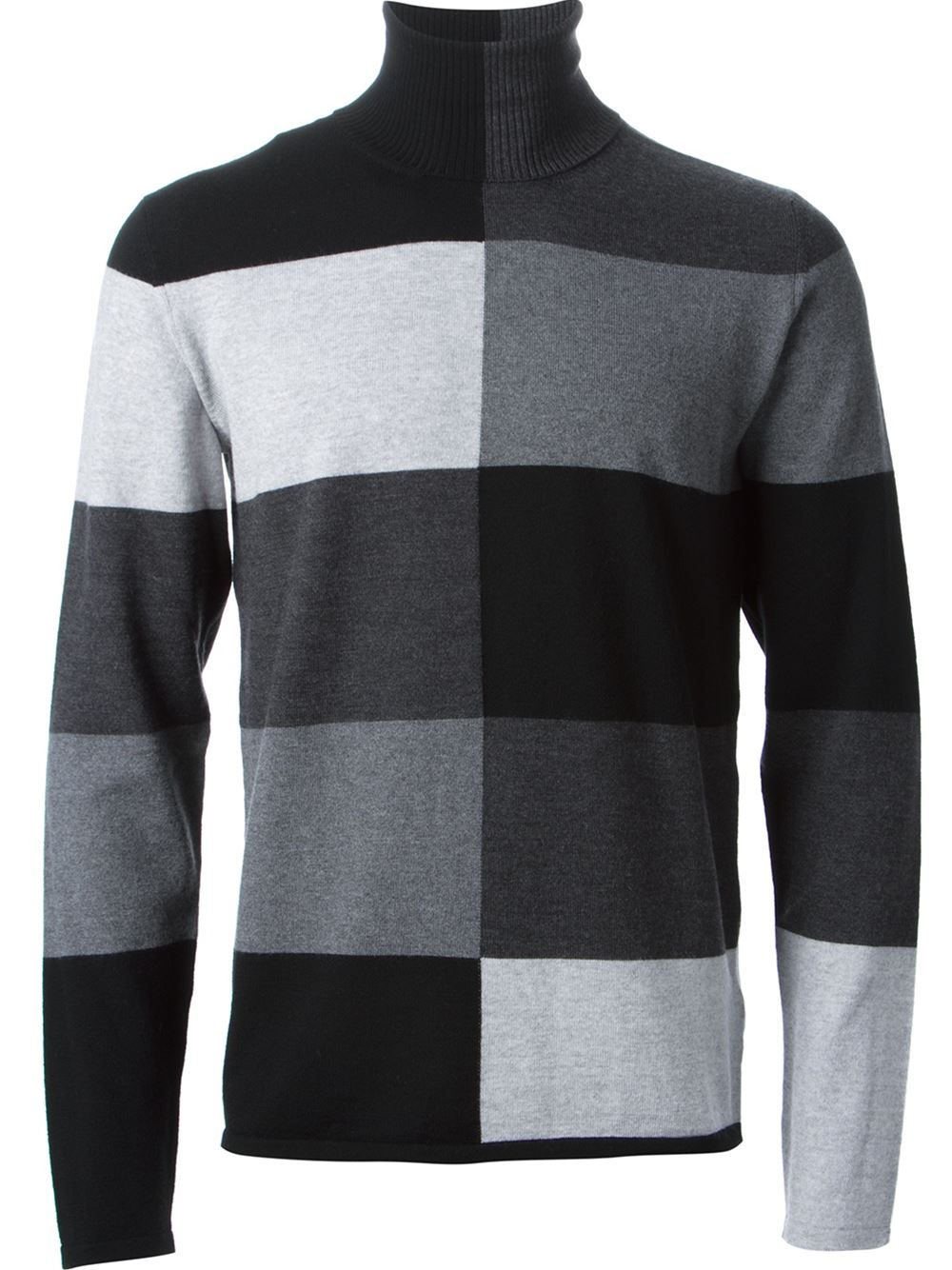 Z zegna Geometric Pattern Turtleneck Sweater in Gray for Men Lyst