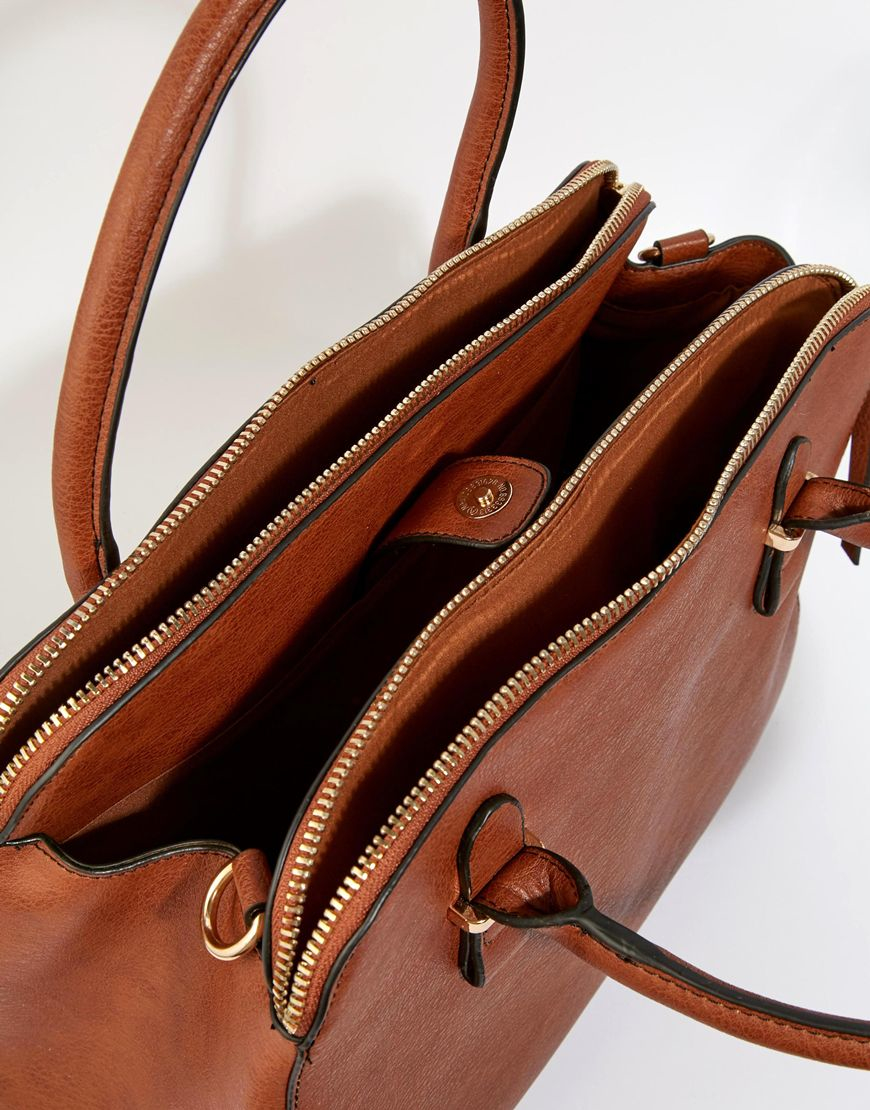 Oasis Triple Compartment Bag in Brown | Lyst