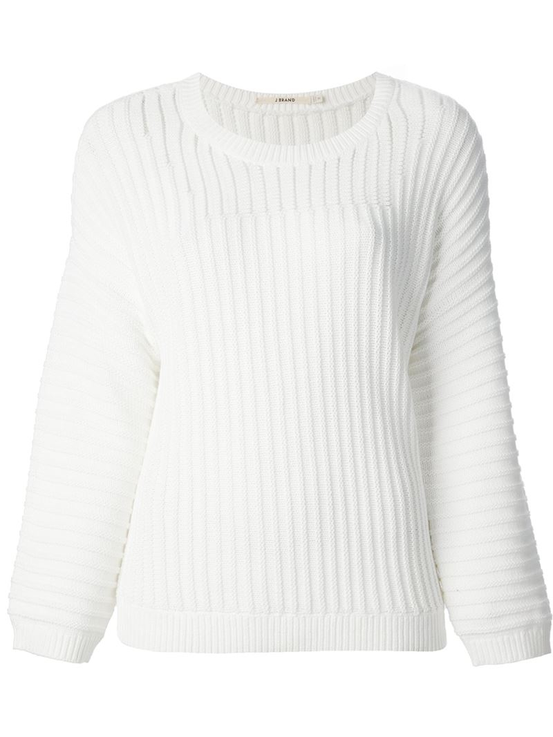 J Brand Thick Ribbed Sweater in White | Lyst