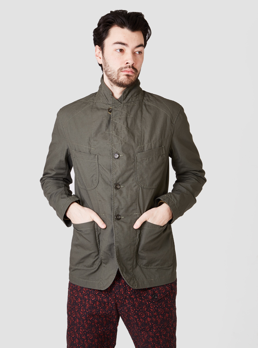 Engineered Garments Bedford Jacket Olive Cotton Ripstop in Grey for Men ...