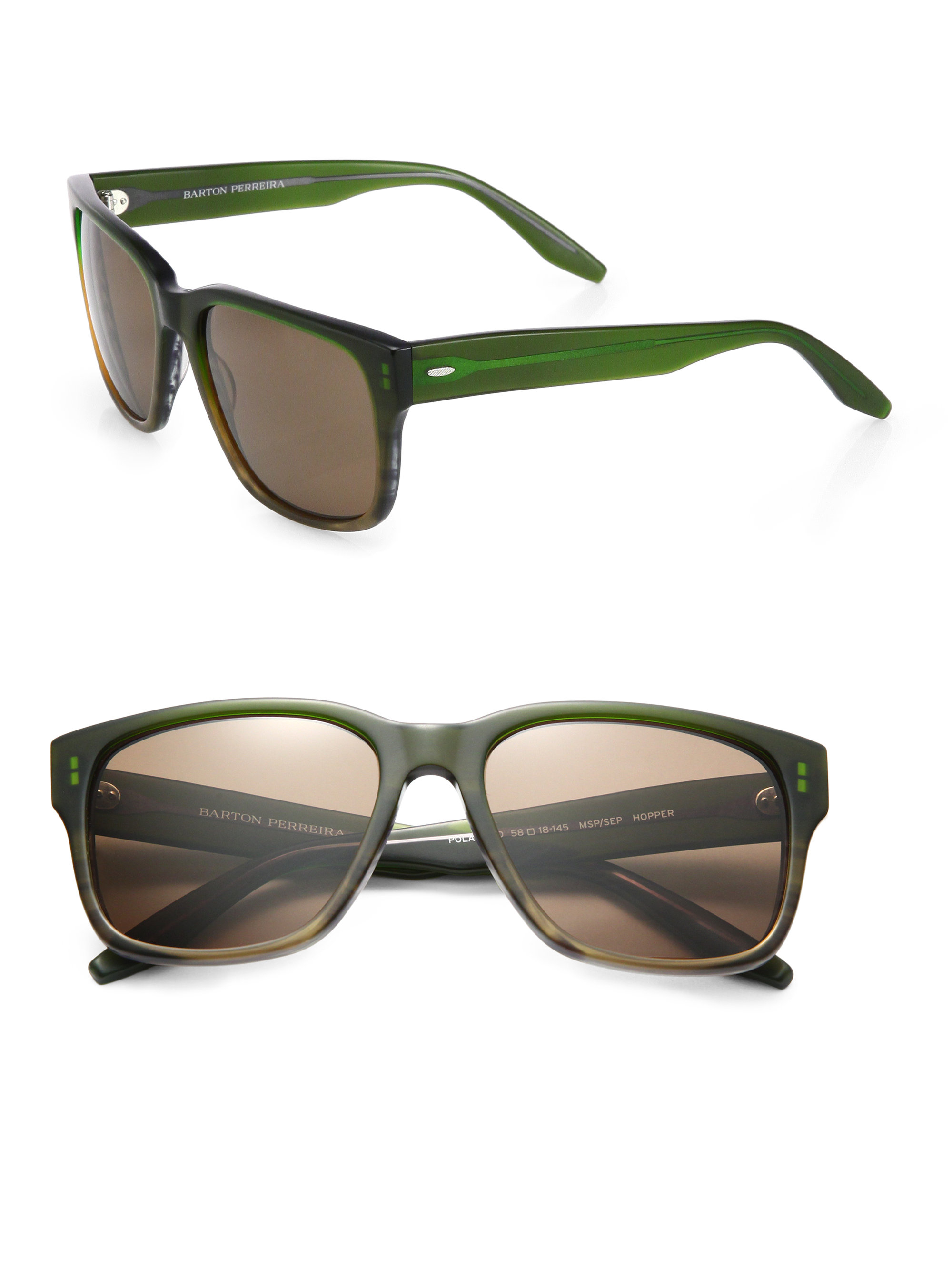 Barton Perreira Hopper Square Acetate Sunglasses in Green for Men Lyst