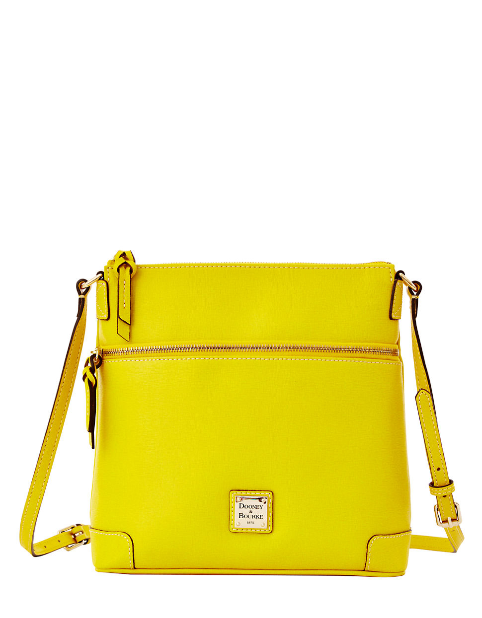 Dooney & bourke Saffiano Leather Crossbody Bag in Yellow Lyst