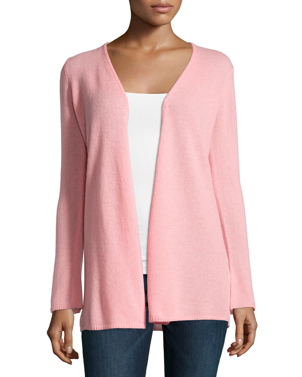 Minnie Rose Cashmere Open Front Duster Cardigan In Pink Lyst