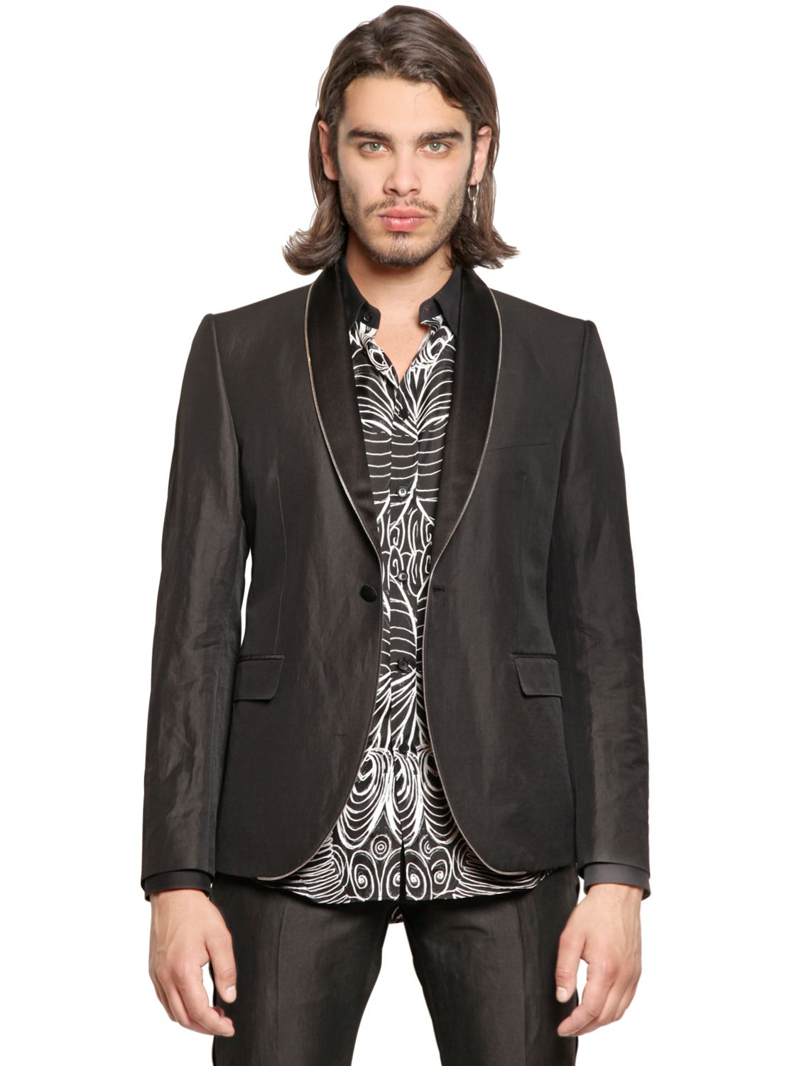 Lyst John Richmond Zip Trim Viscose Twill Tuxedo Jacket in Black for Men