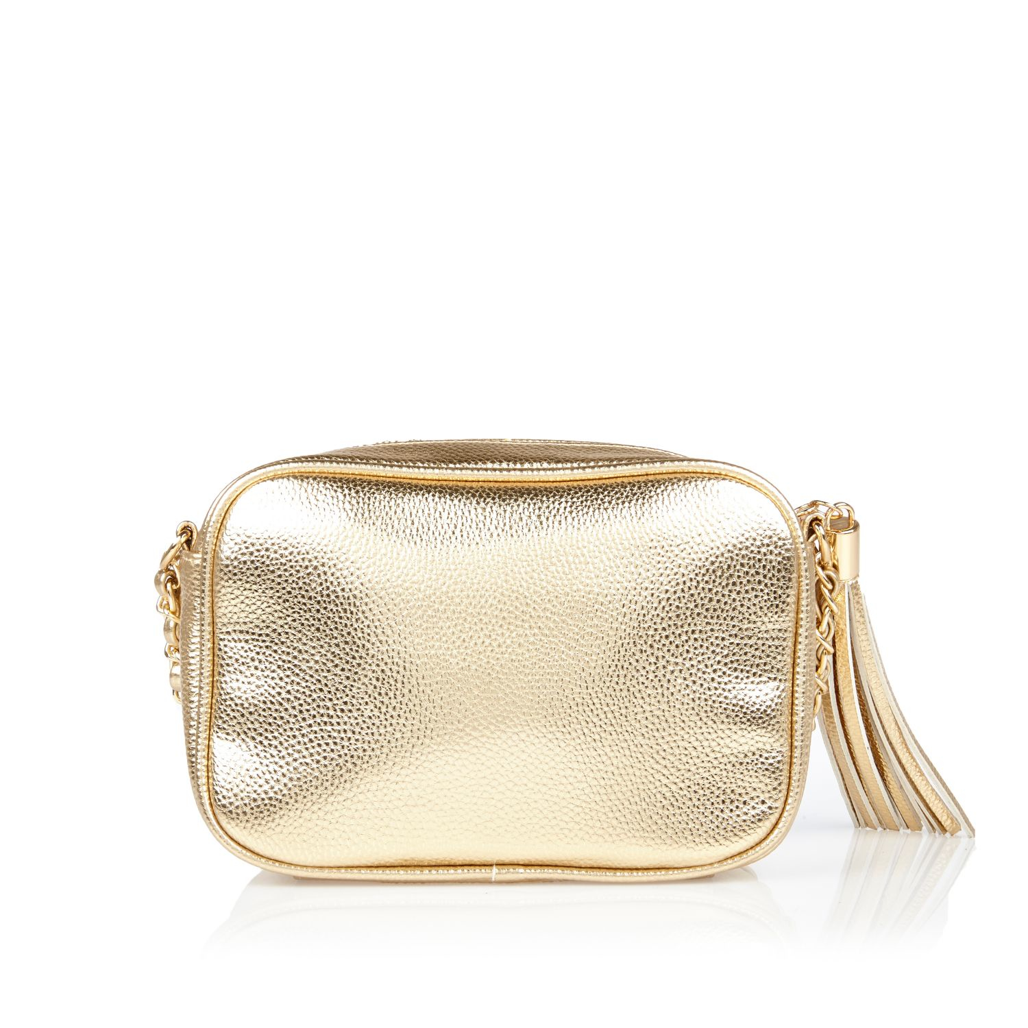 River Island Gold Metallic Quilted Cross Body Bag in Yellow - Lyst